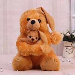 Giant 3.5 feet mumma baby teddy bear in sitting position